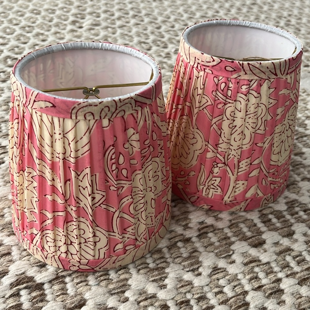 Pink Cream Floral Clip Lampshades - Picture 3 of 4